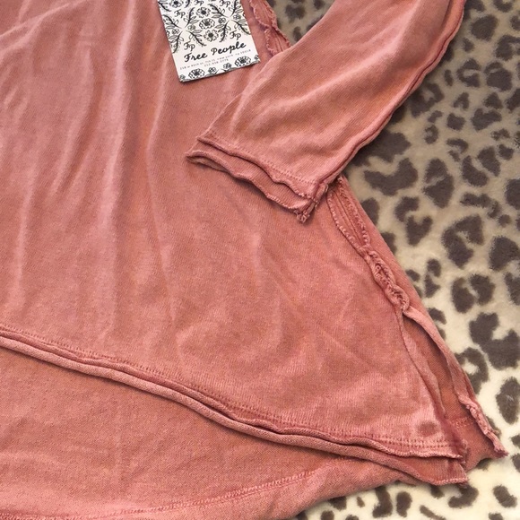 Free People We The Free Pink Low Back Oversized Lightweight Sweatshirt XS - Picture 4 of 10